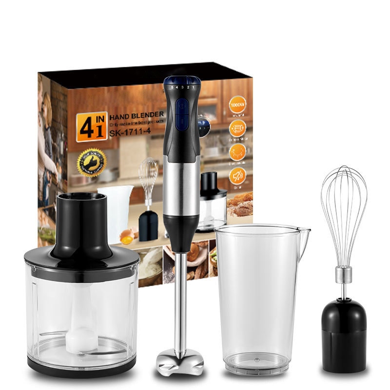 Us Plug 4-in-1 Immersion Hand Blender, 5 Speed Blender,powerful